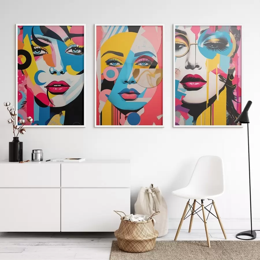 Fototapetai Spalvingų veidų abstrakcija d00557