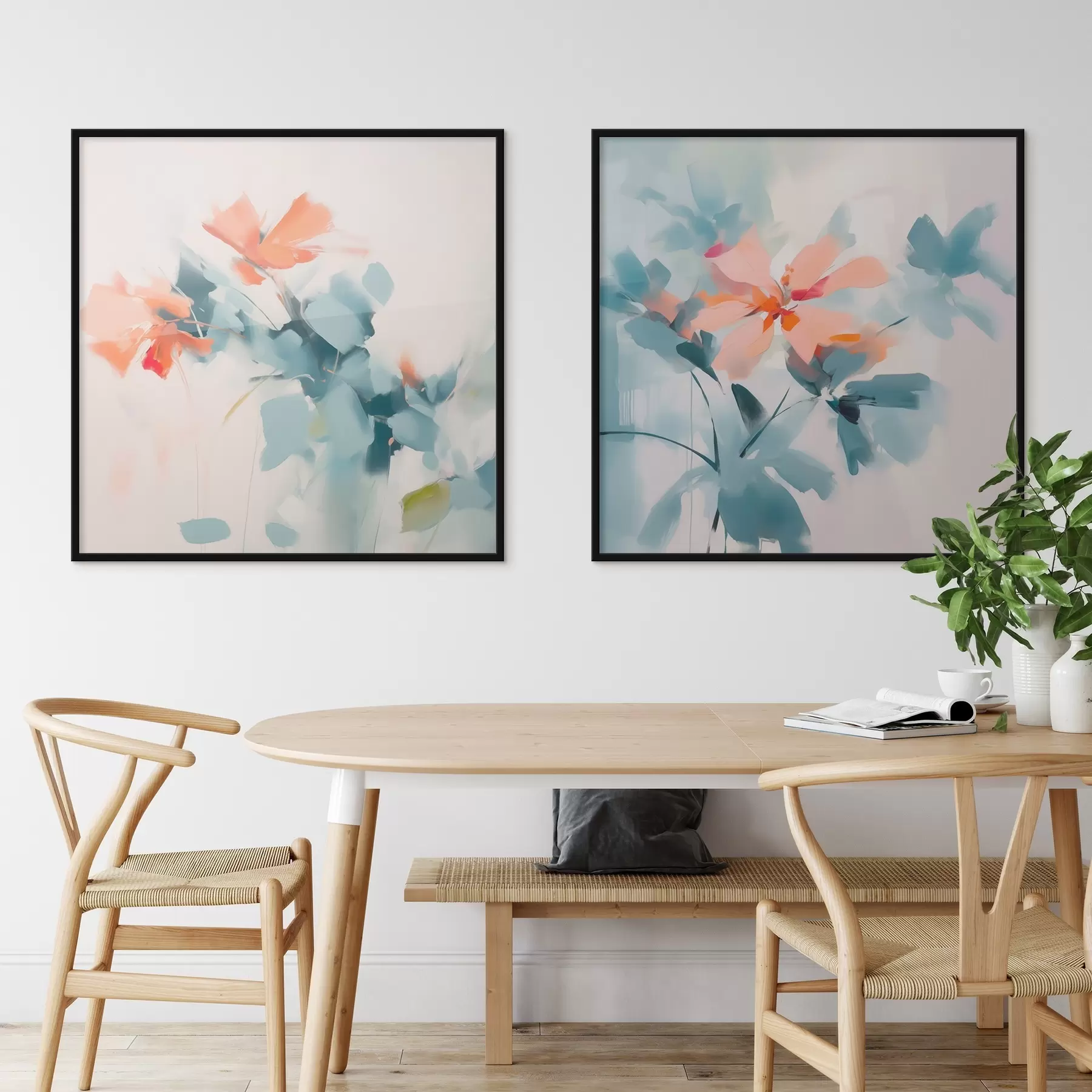 Fototapetai Abstrakčių gėlių imitacijos tapyba d00564