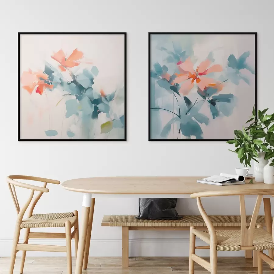 Fototapetai Abstrakčių gėlių imitacijos tapyba d00564