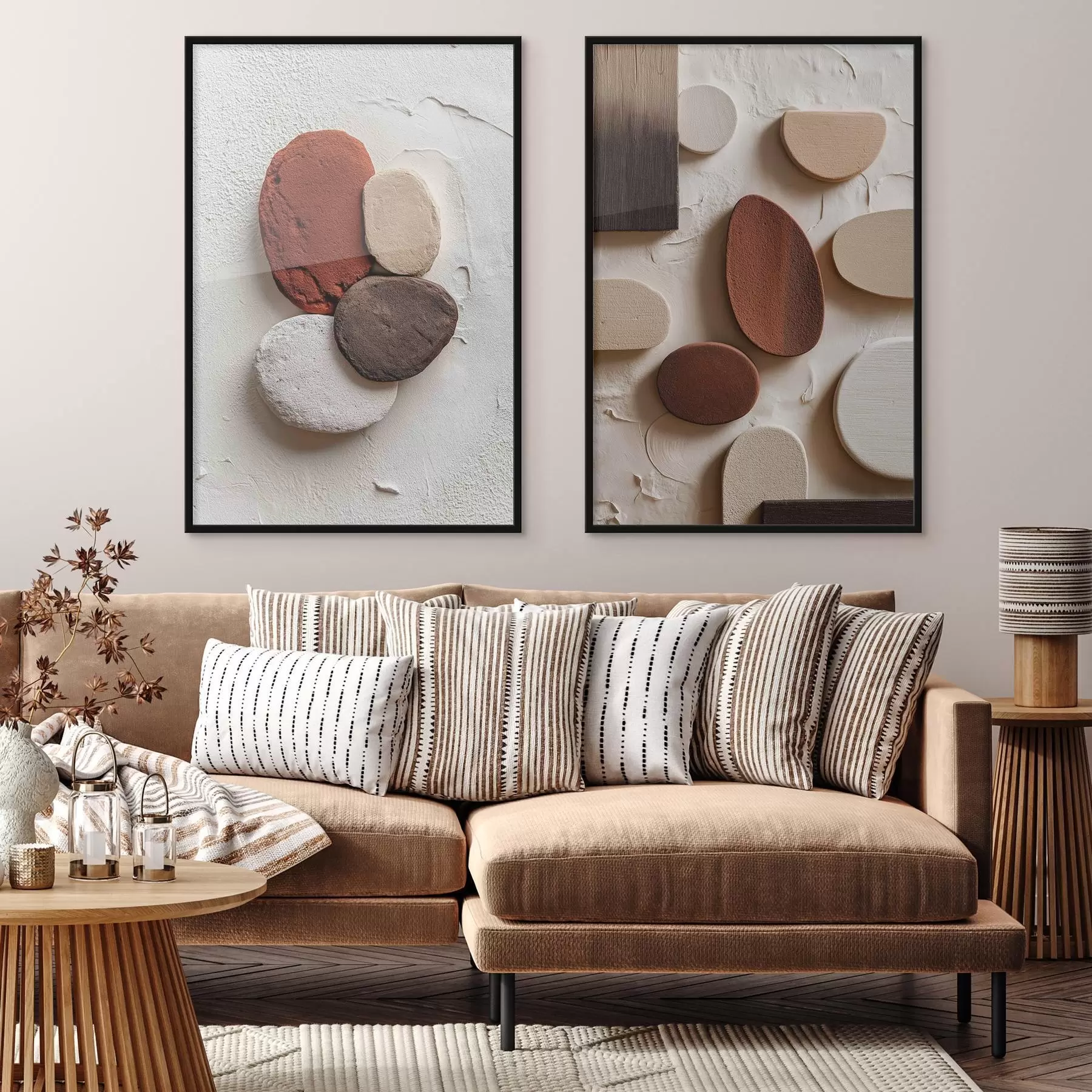 Fototapetai Abstrakčios kompozicijos su tūrinėmis geometrinėmis figūromis tekstūriniame fone d00597