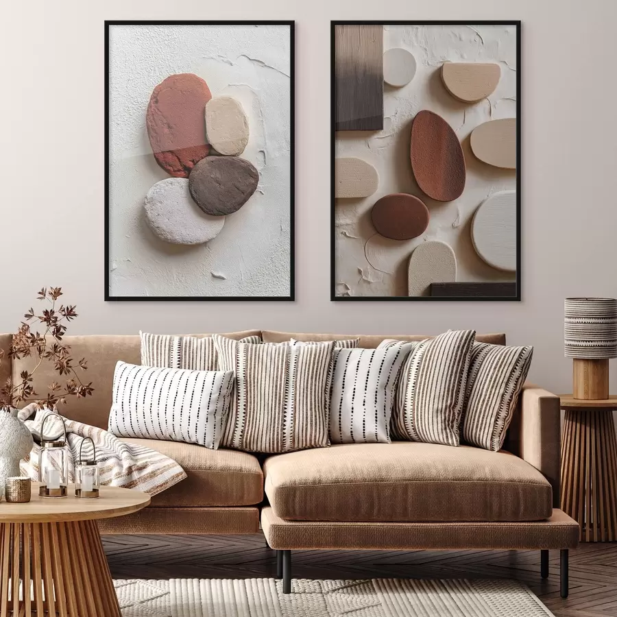 Fototapetai Abstrakčios kompozicijos su tūrinėmis geometrinėmis figūromis tekstūriniame fone d00597