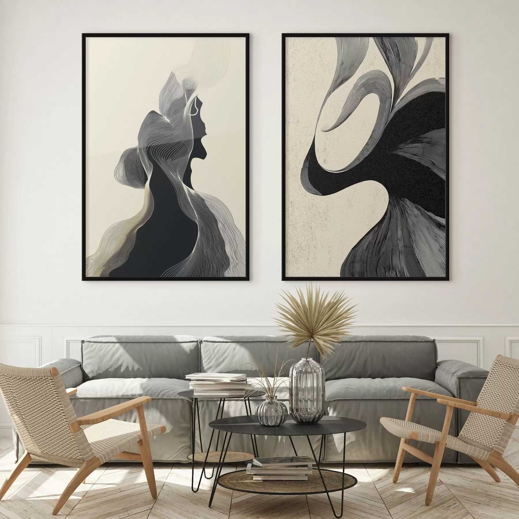 Fototapetai Abstraktus banguotas reljefas su lygiomis kreivėmis d00601