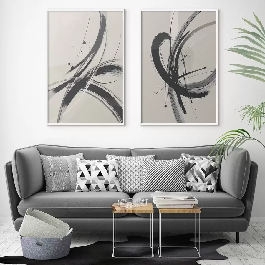 Fototapetai Abstraktūs minimalistiniai teptuko potėpiai d00613