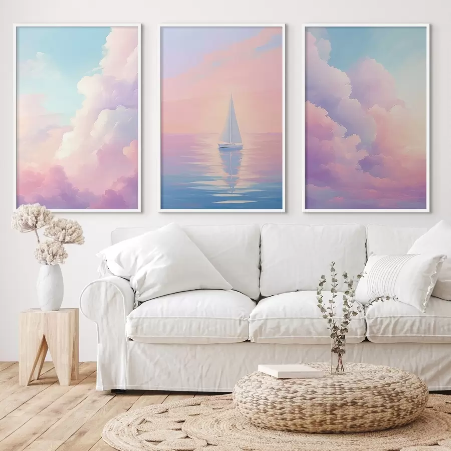 Fototapetai Burlaivis jūroje debesų fone d00619