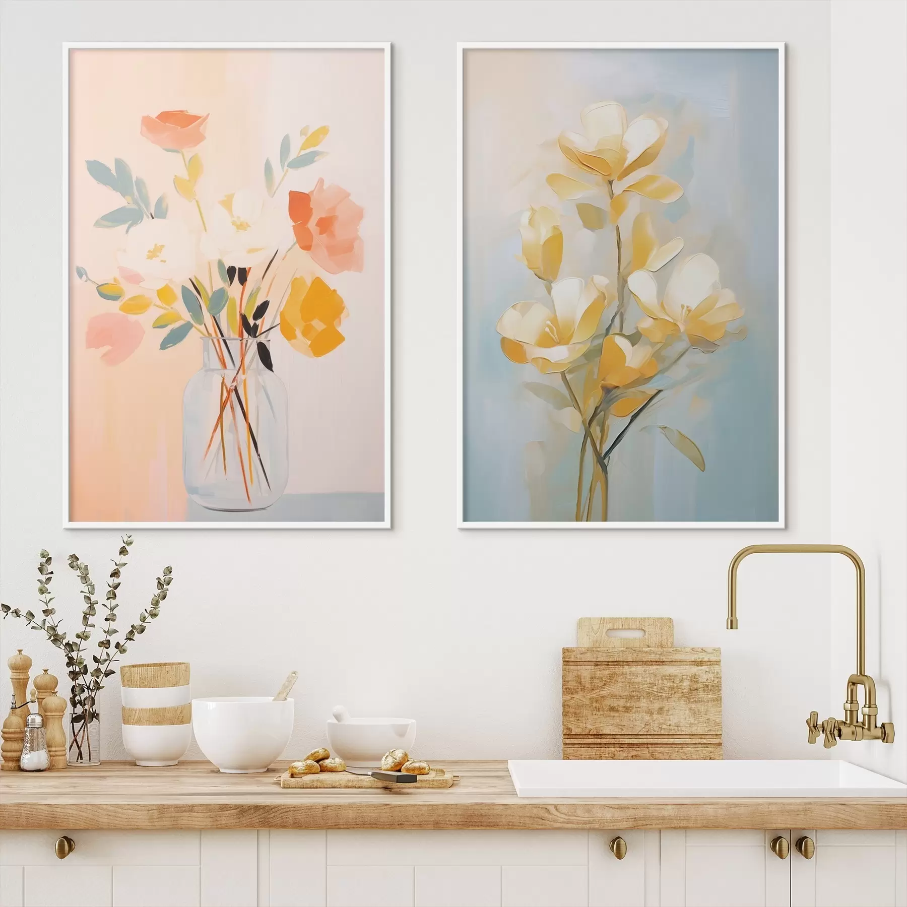 Fototapetai Gėlės vazoje: piešinys aliejinės tapybos stiliumi d00636