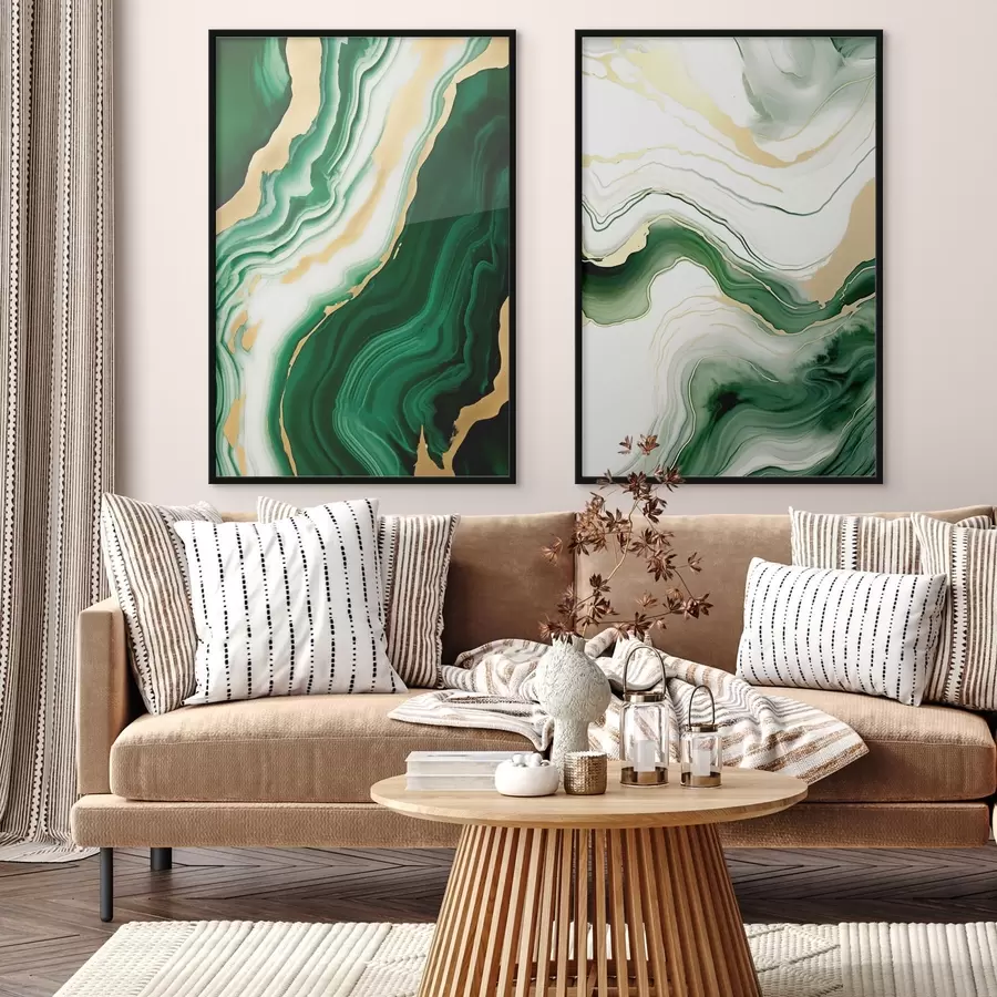 Fototapetai Žalio ir balto marmuro tekstūros su oranžinės ir geltonos spalvos gyslomis d00688