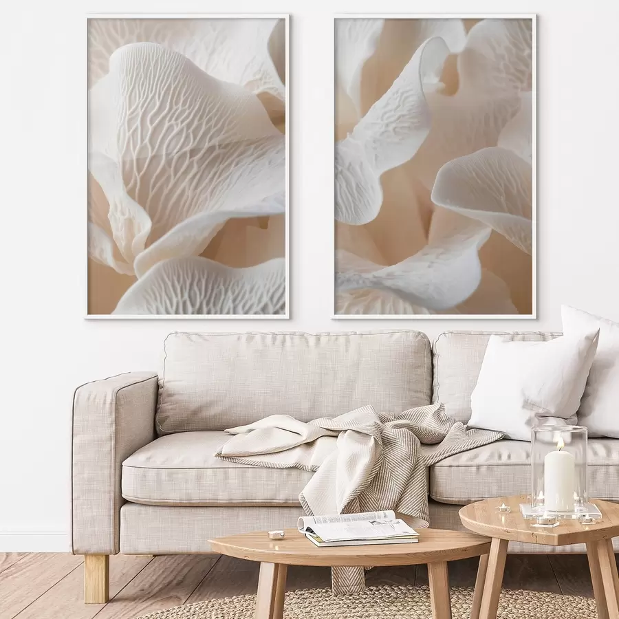 Fototapetai žiedlapių su gyslomis smėlio atspalvių d00697