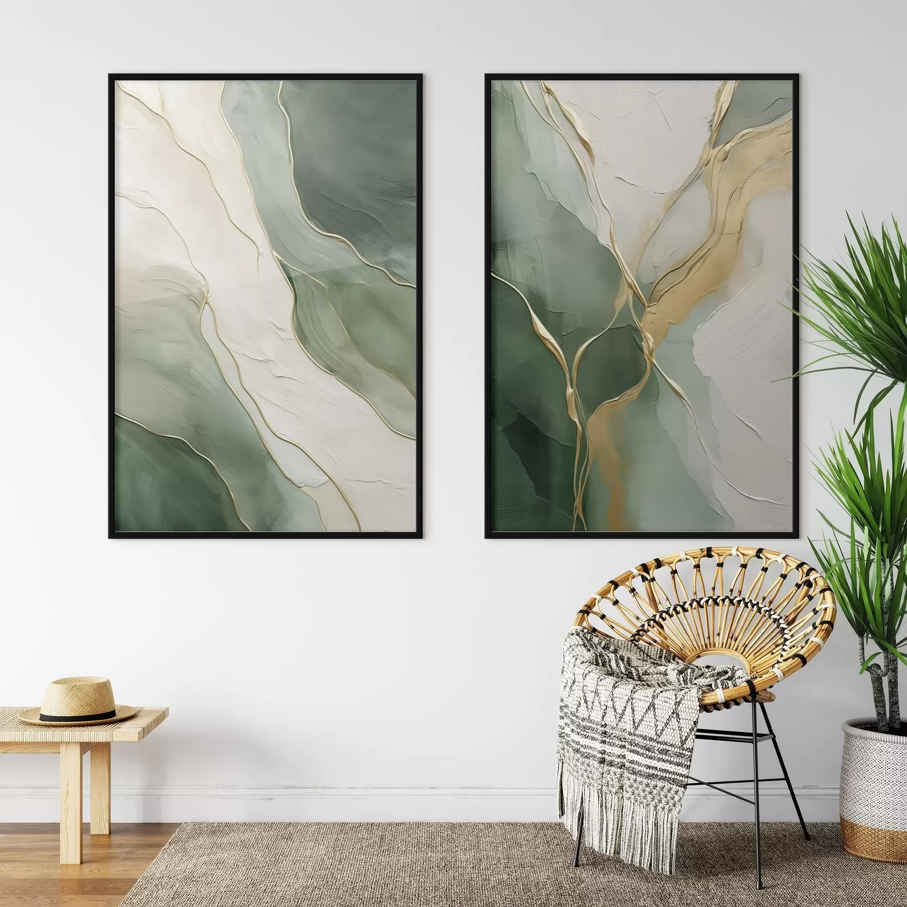 Fototapetai Smaragdinės bangos su geltonomis upeliais d00764