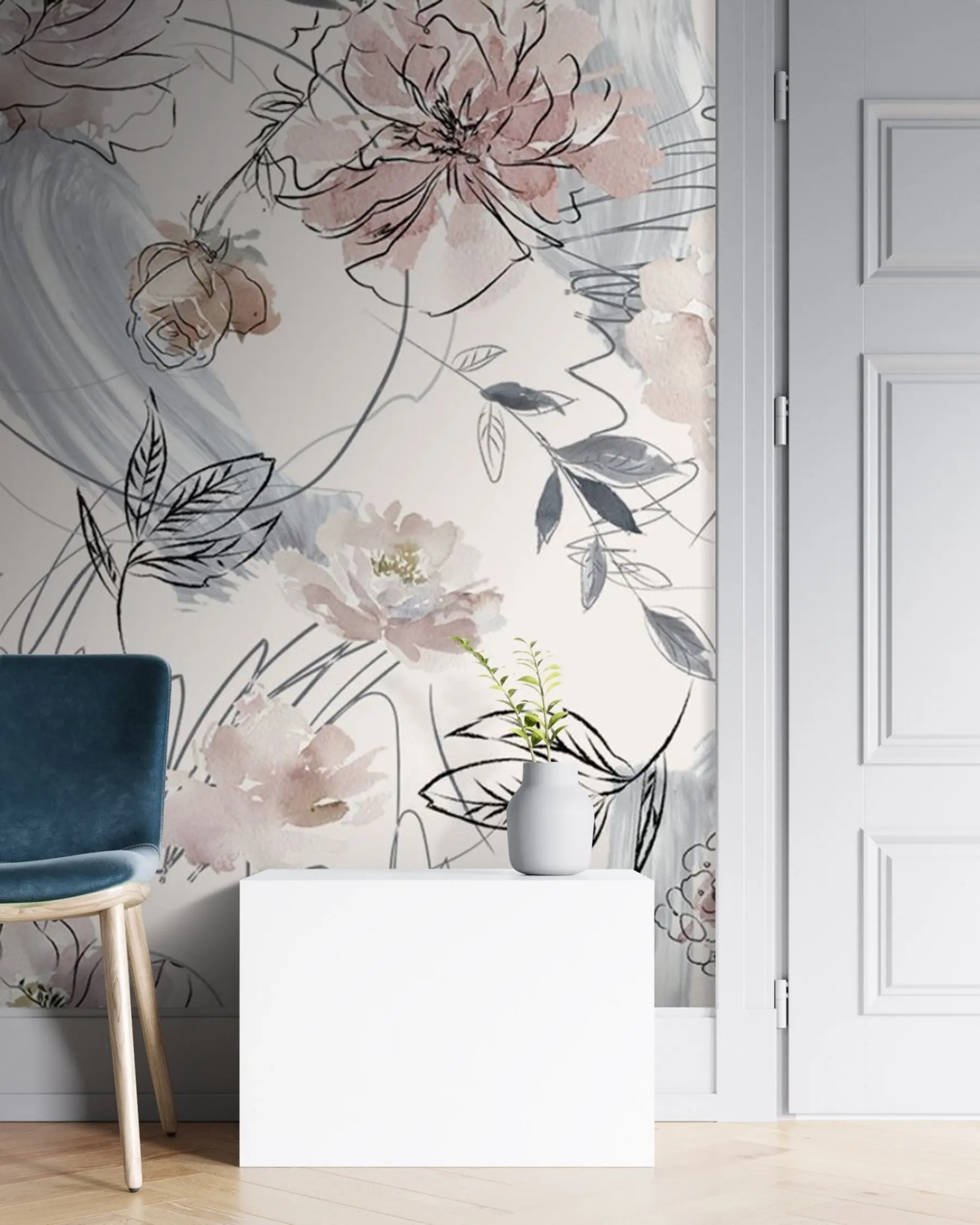 Fototapetai Akvarelinės gėlės u71515