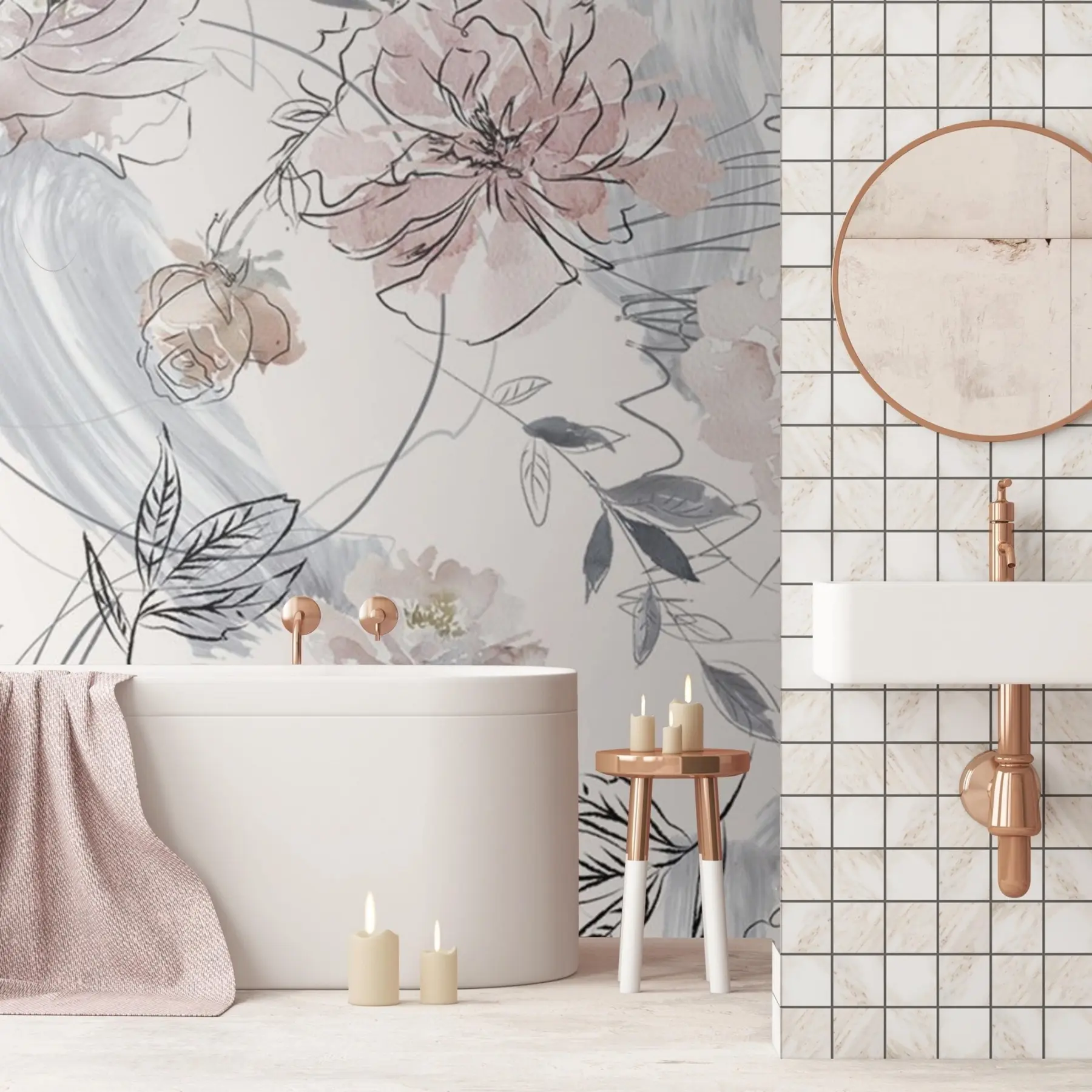 Fototapetai Akvarelinės gėlės u71515