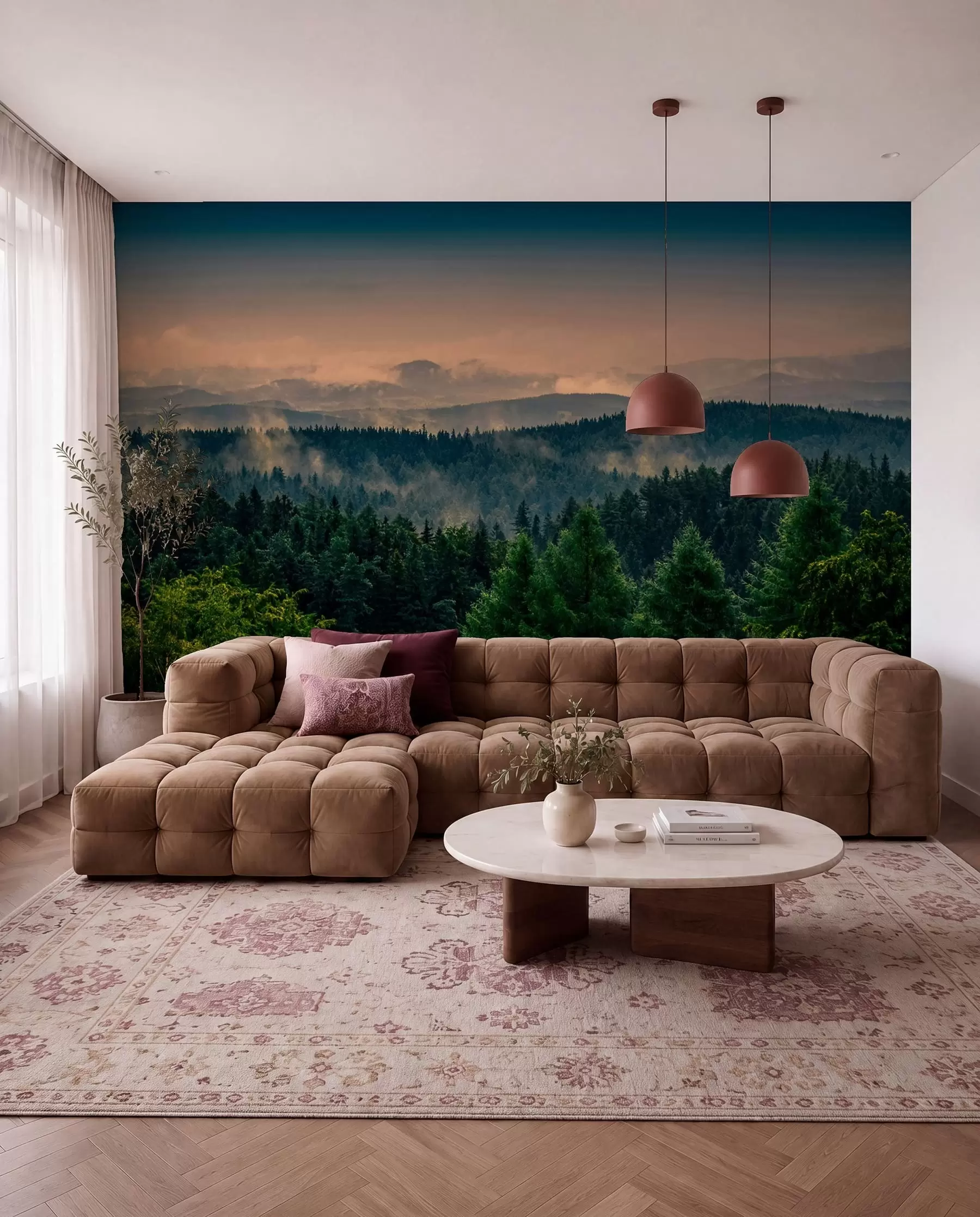 Fototapetai Medžių medžiai rūke u72174