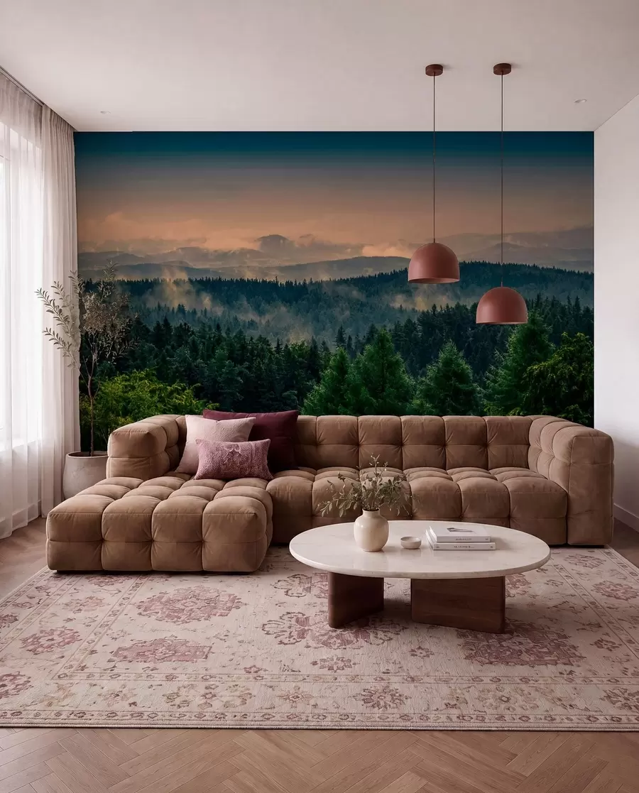 Fototapetai Medžių medžiai rūke u72174