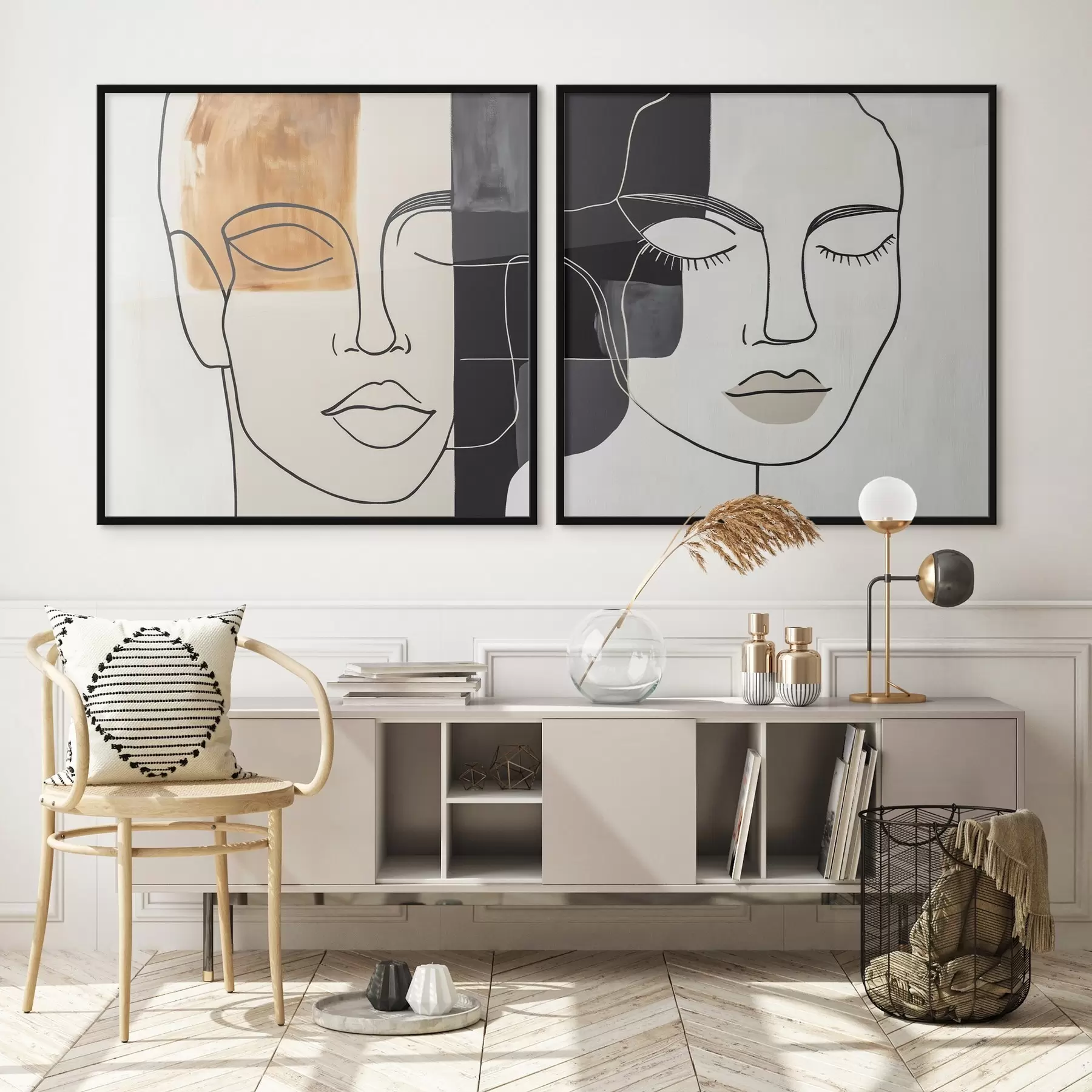 Fototapetai Abstrakčios vyro ir moters portretai d00720