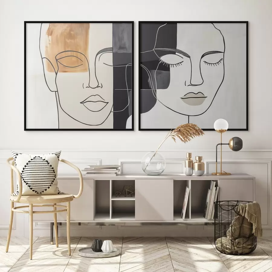 Fototapetai Abstrakčios vyro ir moters portretai d00720