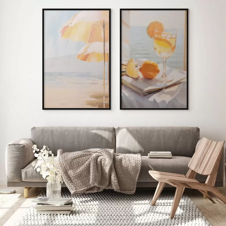 Fototapetai Paplūdimio peizažas ir kokteilis stiklinėje d00793