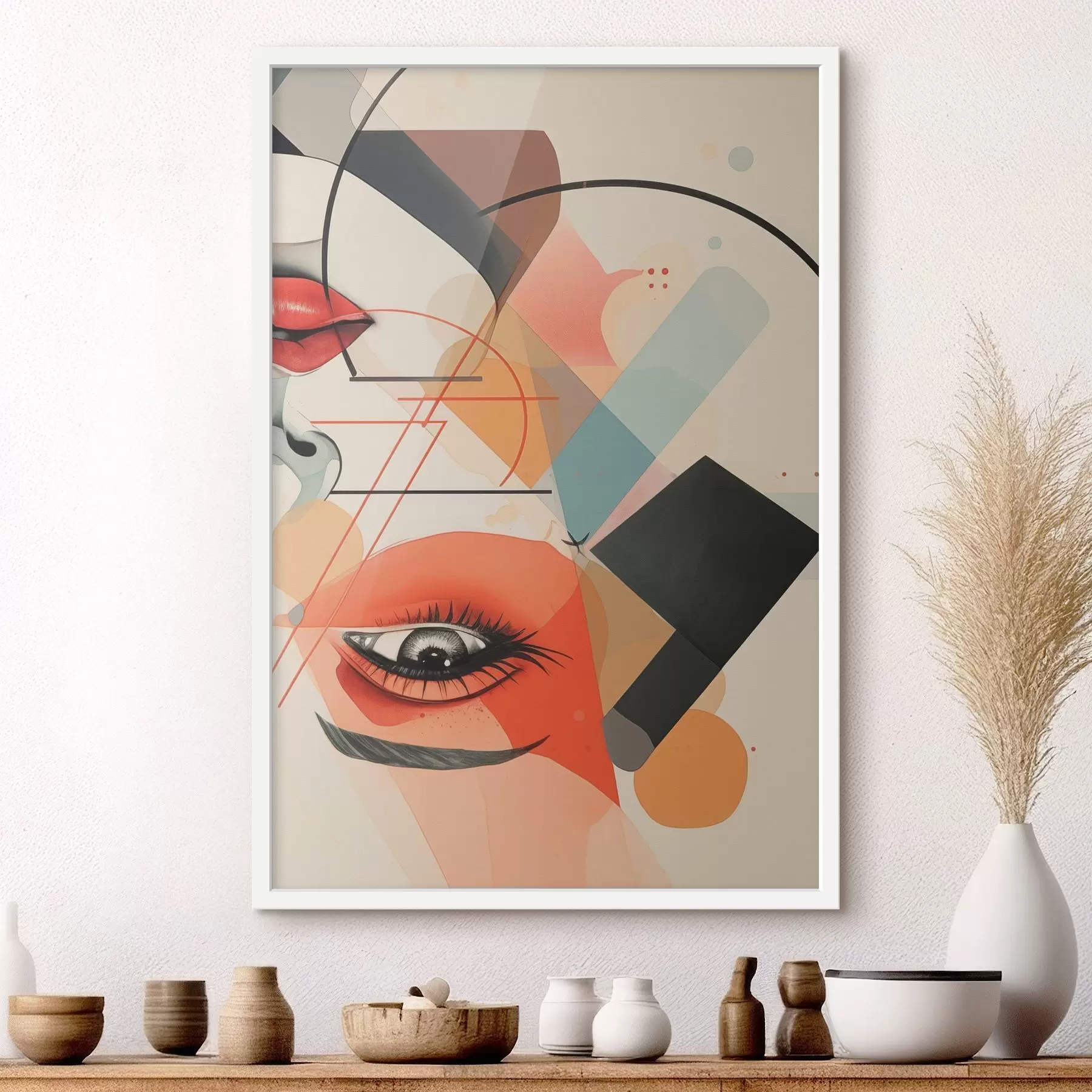 Fototapetai Veidas ir geometrinės figūros f47448