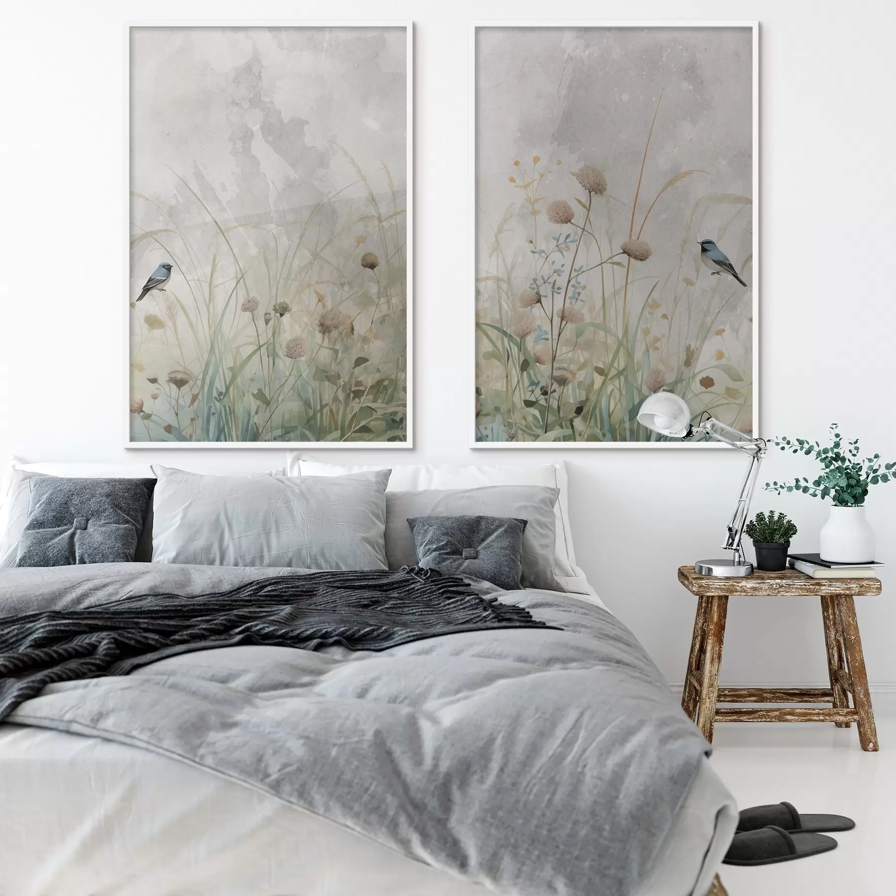 Fototapetai Paukščiai prieš laukinių gėlių foną d01068