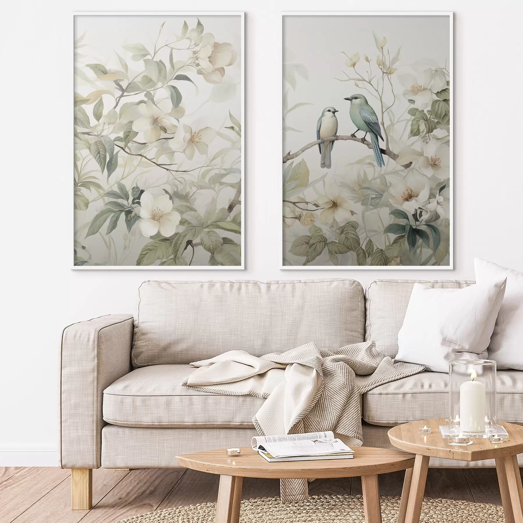 Fototapetai Du paukščiai ant šakų d01071