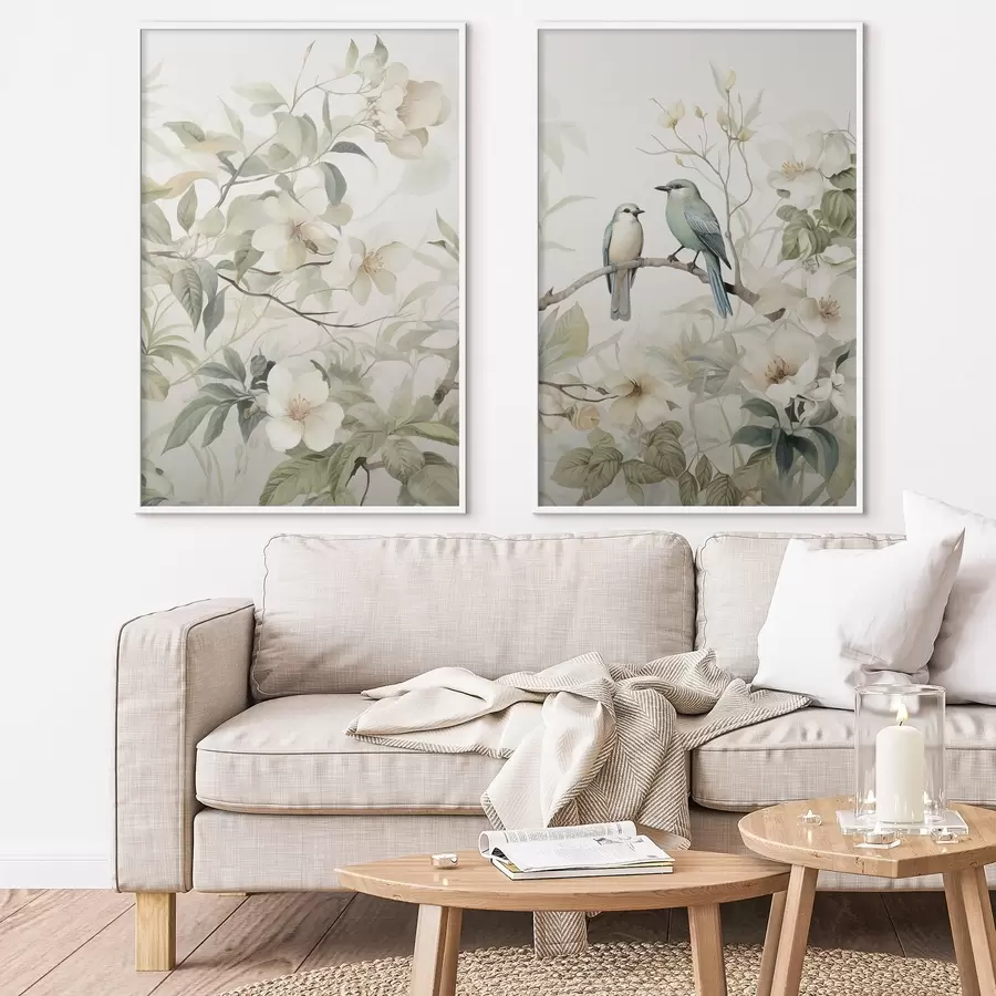 Fototapetai Du paukščiai ant šakų d01071