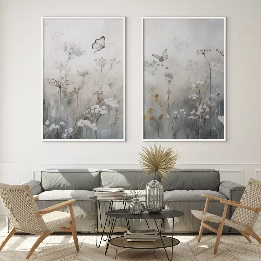 Fototapetai Drugeliai ir laukiniai žiedai d01072