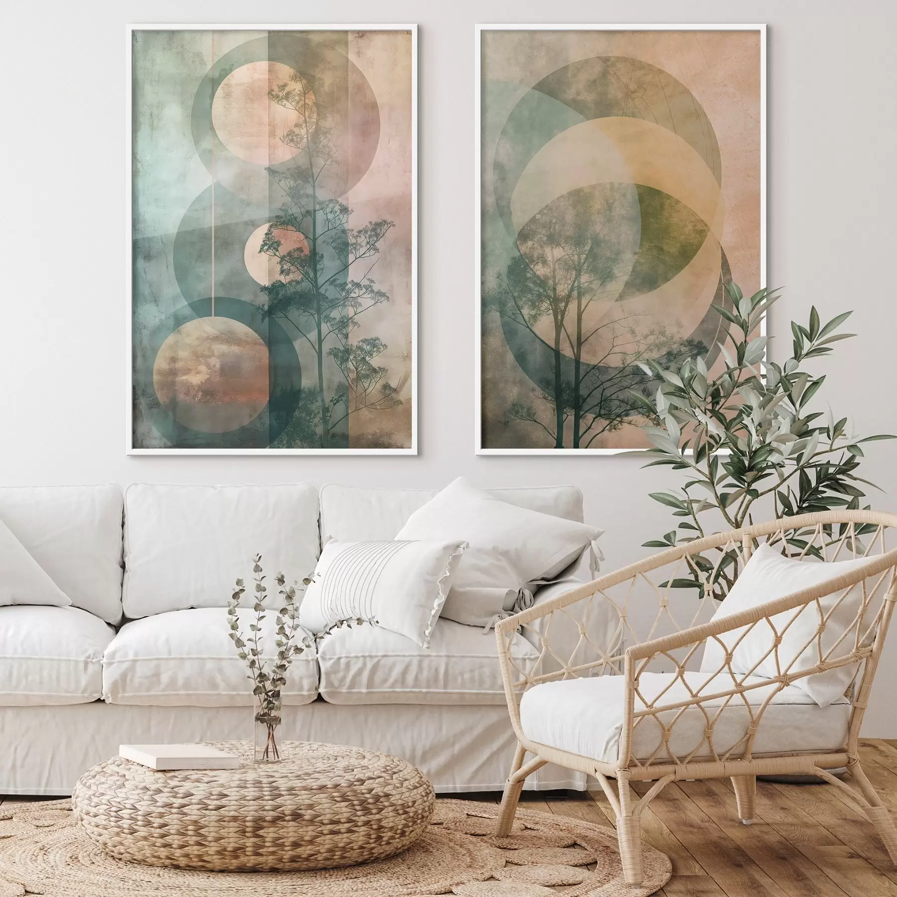 Fototapetai Apskritimai ir lapai d01145