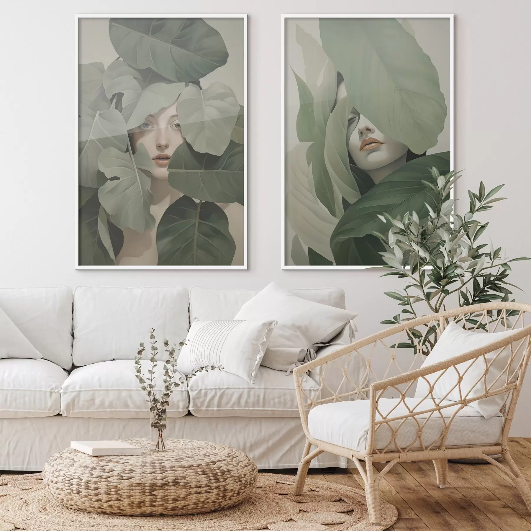 Fototapetai Merginos portretas lapijoje d01183