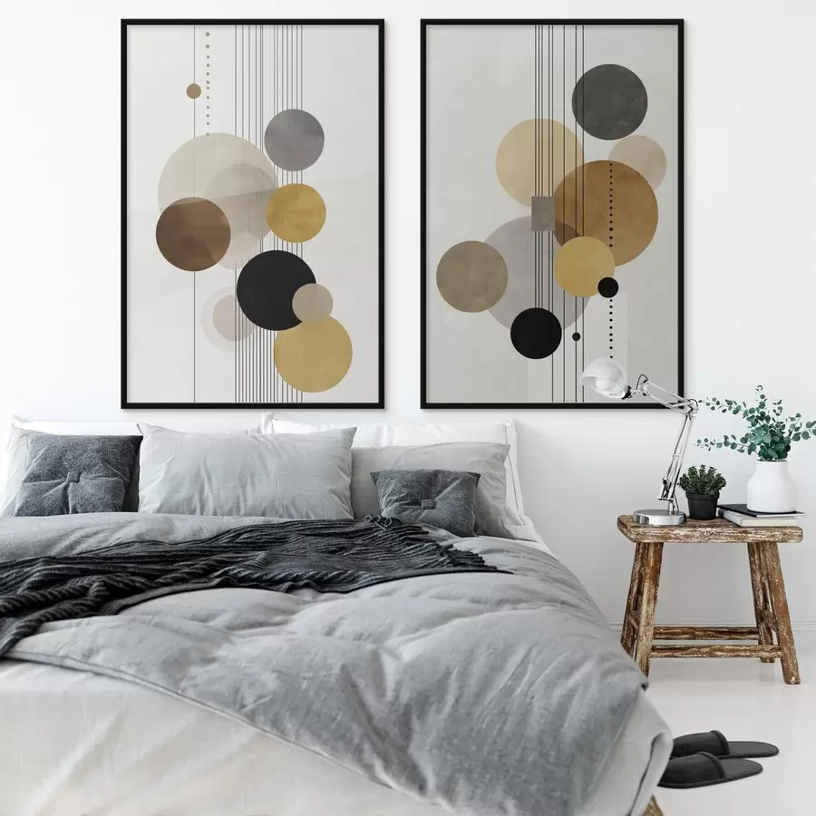 Fototapetai abstrakcija su apskritimais ir linijomis šiltomis spalvomis d01182