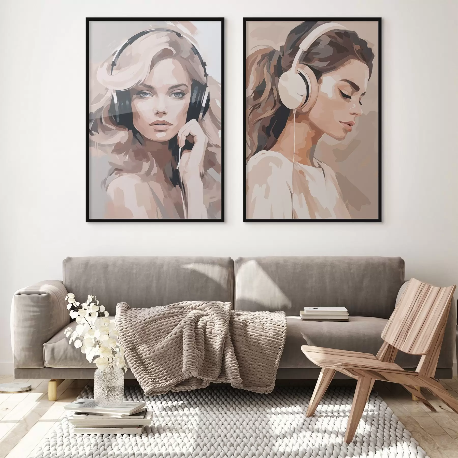 Fototapetai Merginos su ausinėmis portretas d01192