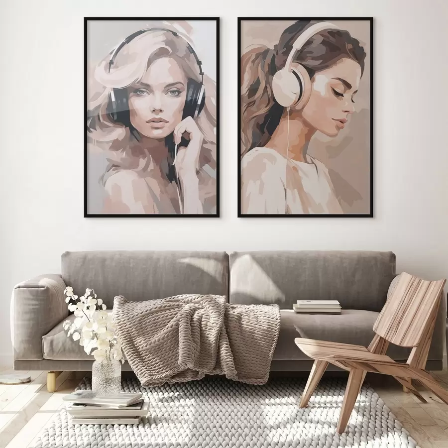 Fototapetai Merginos su ausinėmis portretas d01192