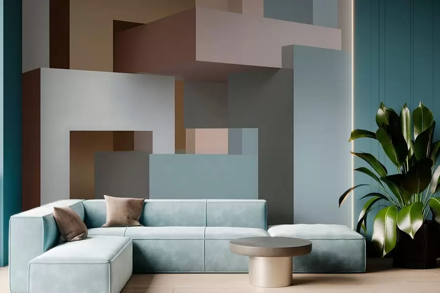 Fototapetai abstrakčioji geometrija 3D stiliumi w05065