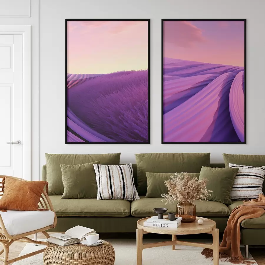 Fototapetai Levandų laukas, abstraktus d01250