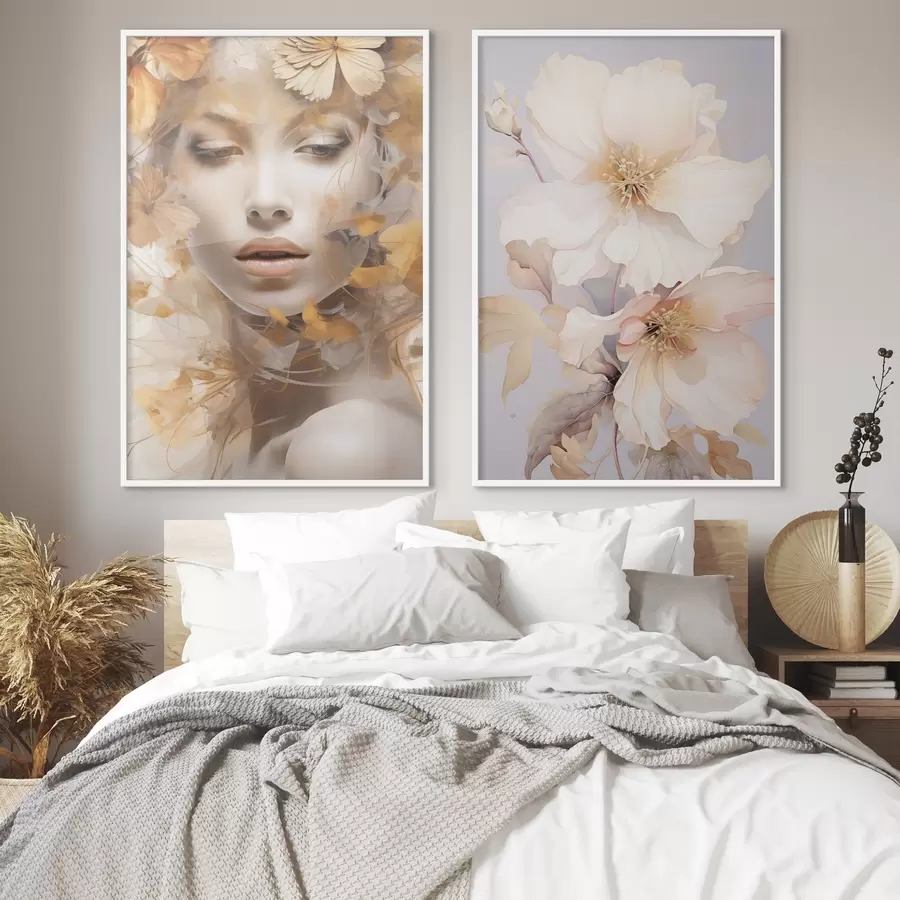 Fototapetai Mergina ir trapūs gėlės d01251