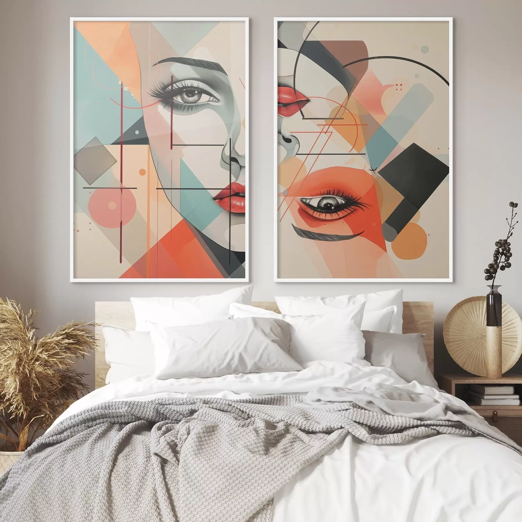 Fototapetai Veidas ir geometrinės figūros d01253