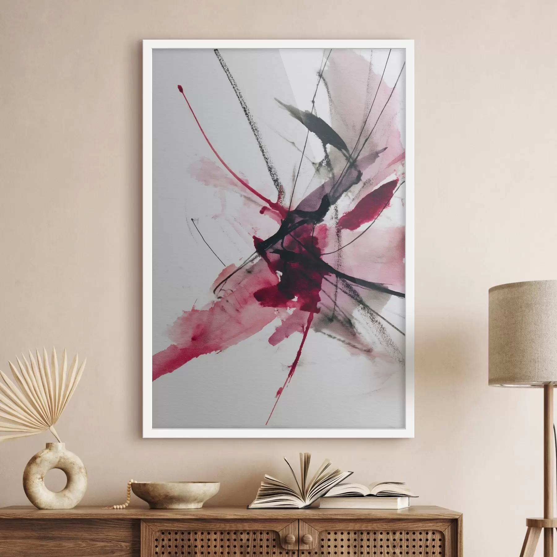 Fototapetai Šiuolaikinė linijų ir dėmių kompozicija akvarelės stiliumi f46951