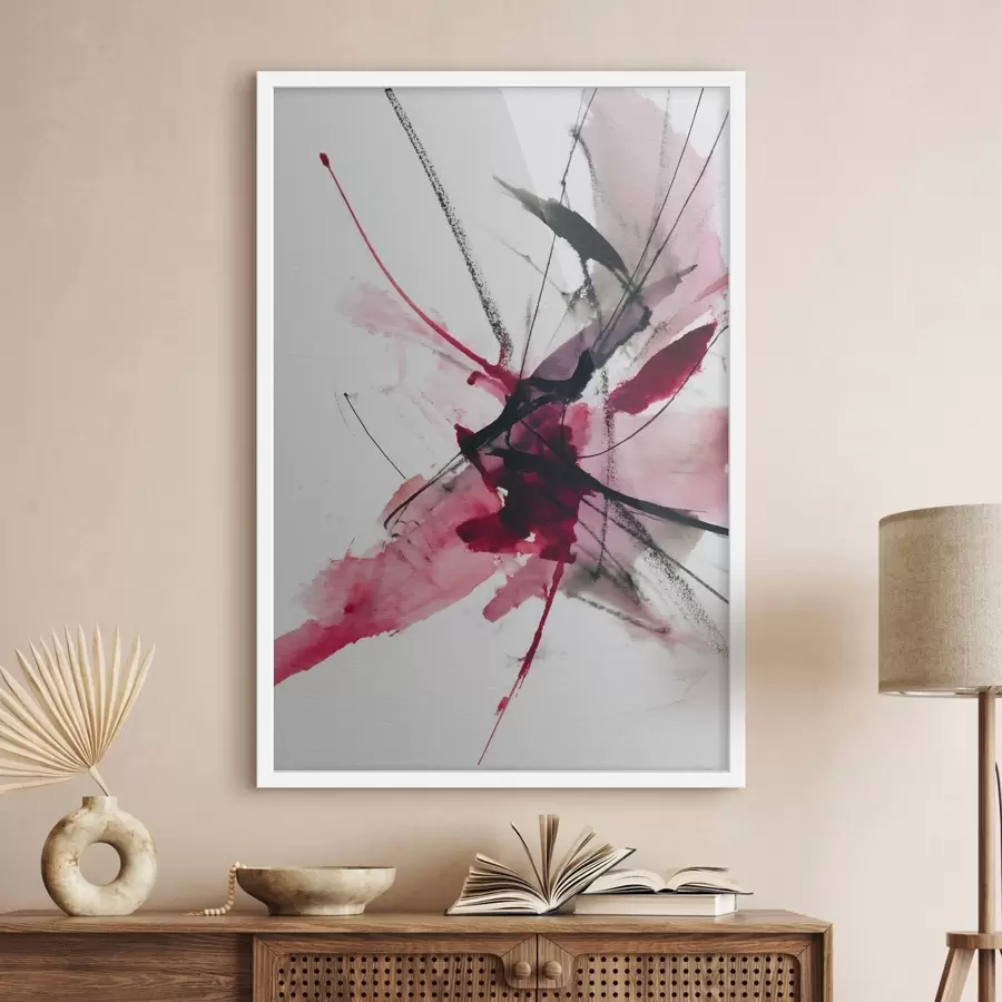 Fototapetai Šiuolaikinė linijų ir dėmių kompozicija akvarelės stiliumi f46951