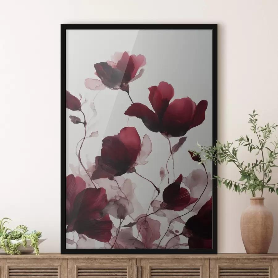 Fototapetai Subtilūs aguonai su suliejimo efektu akvarelės harmonijos stiliumi f46962