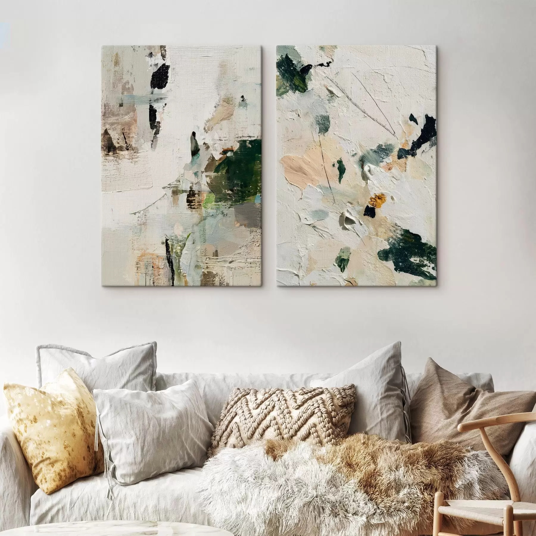 Paveikslėlis Išraiškingas diptikas natūralių spalvų palete m01099