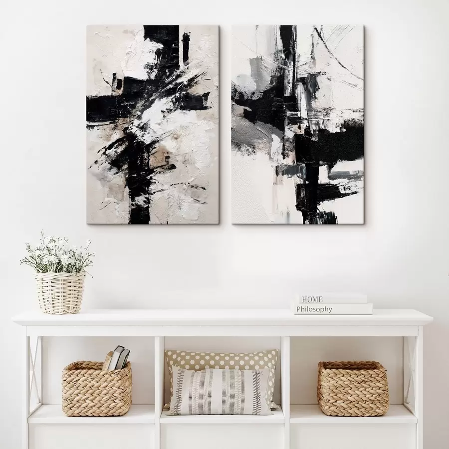 Paveikslėlis Minimalistinė kompozicija su dinamiškais akcentais ir reljefinės tekstūros imitacija m01151