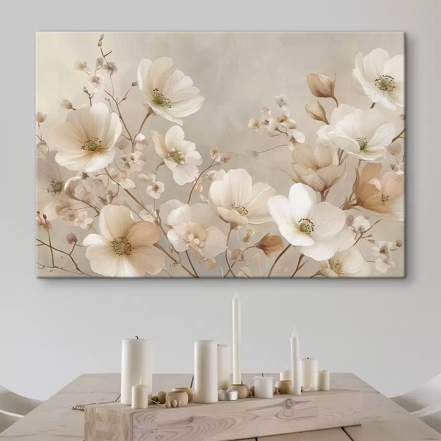 Paveikslėlis Didelės gėlės šviesiame fone s47650