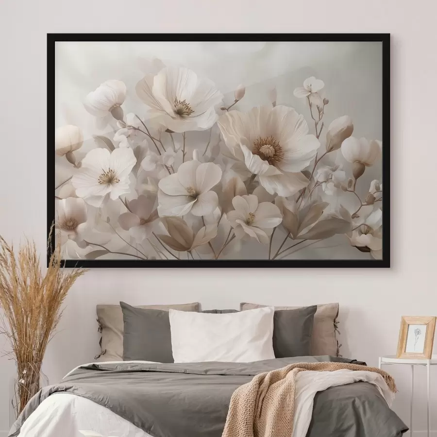 Fototapetai Didelės gėlės šviesiame fone f47645