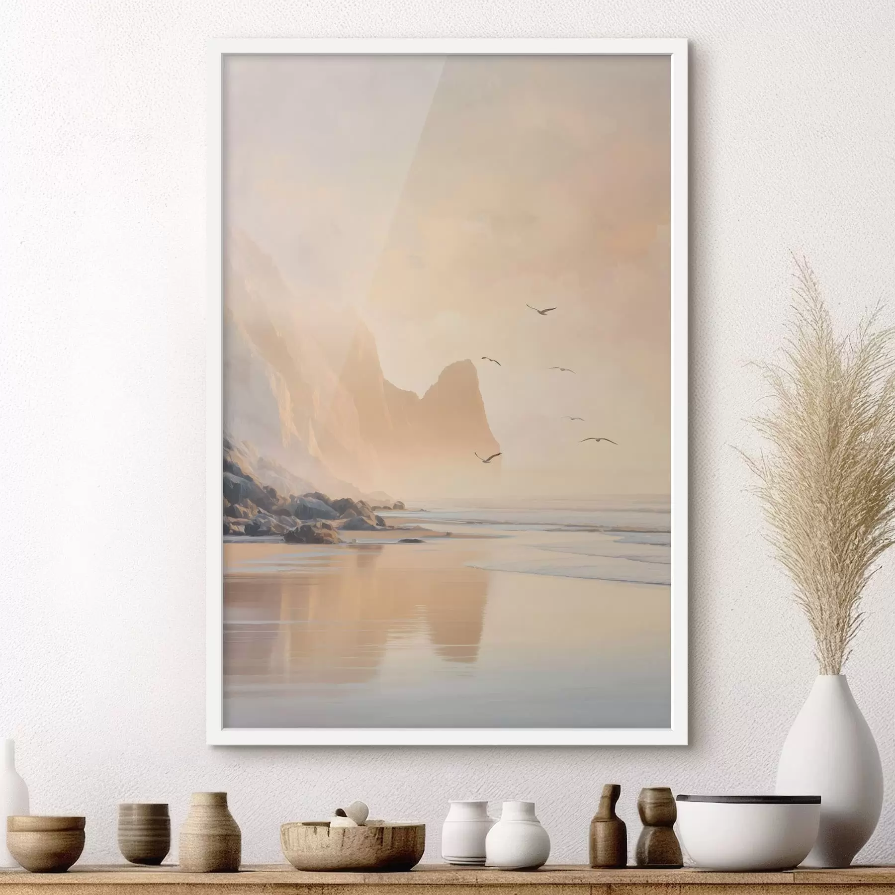 Paveikslėlis jūros aušra kalnų fone f47689