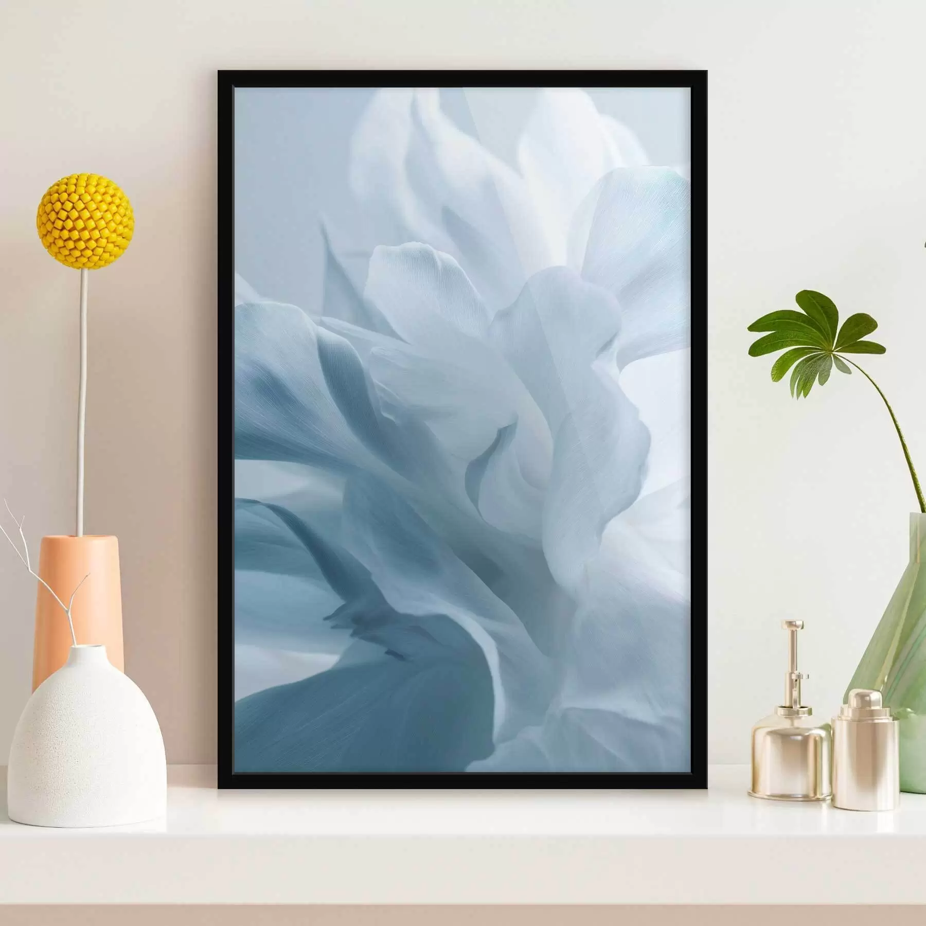 Fototapetai subtilūs mėlynos spalvos atspalvių žiedlapiai f47692