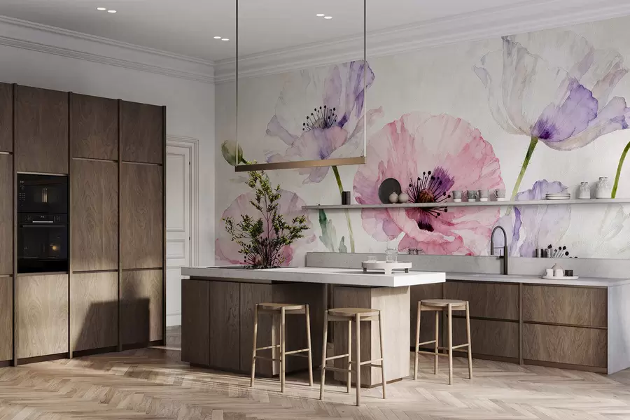 Fototapetai Akvarelinės aguonos w05174