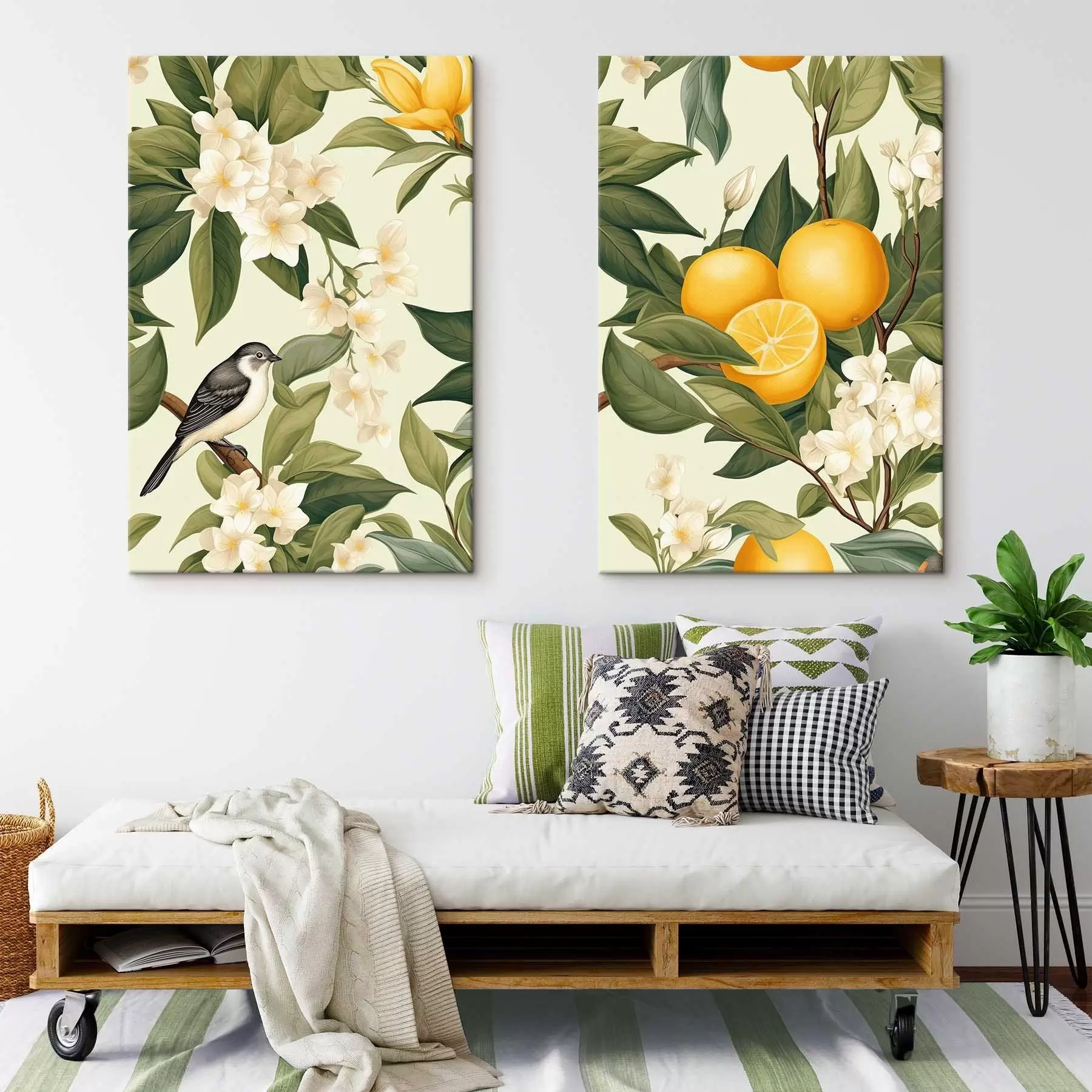 Paveikslėlis Paukštis ant citrinų šakų m01288