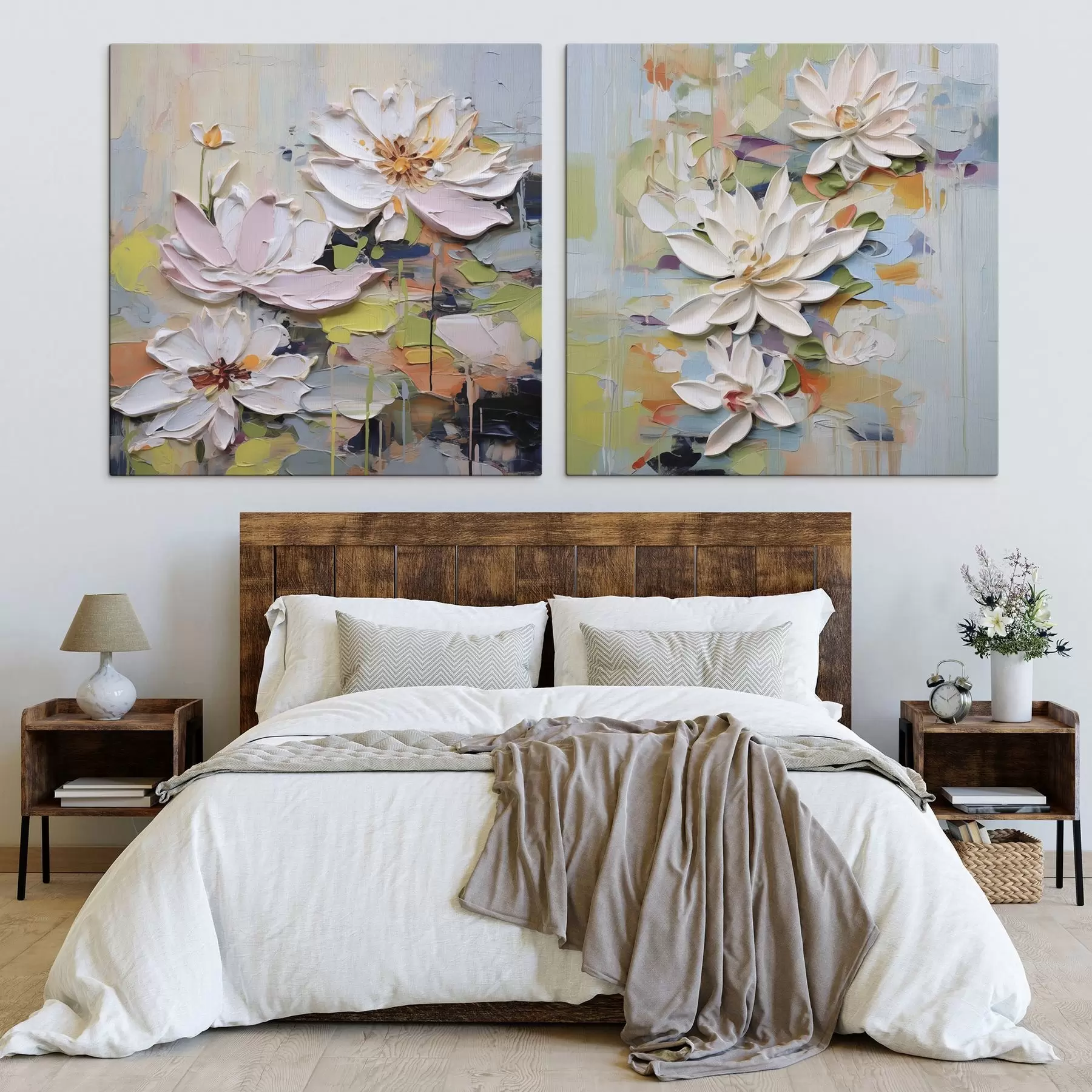 Paveikslėlis Abstrakčios lotoso gėlės, imitacijos tapyba m01295