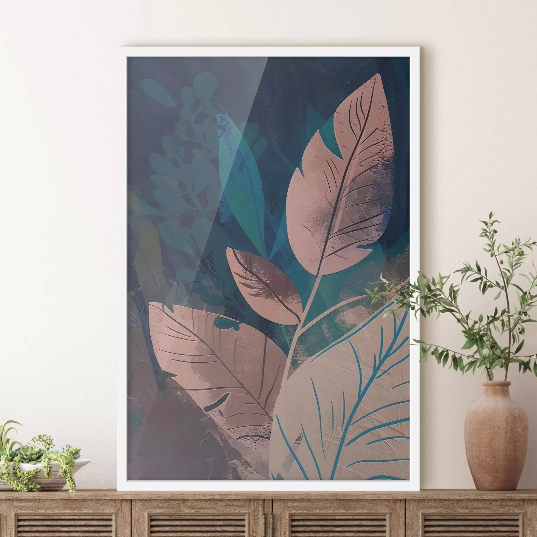 Fototapetai Šakos ir lapai, abstrakcija f47749