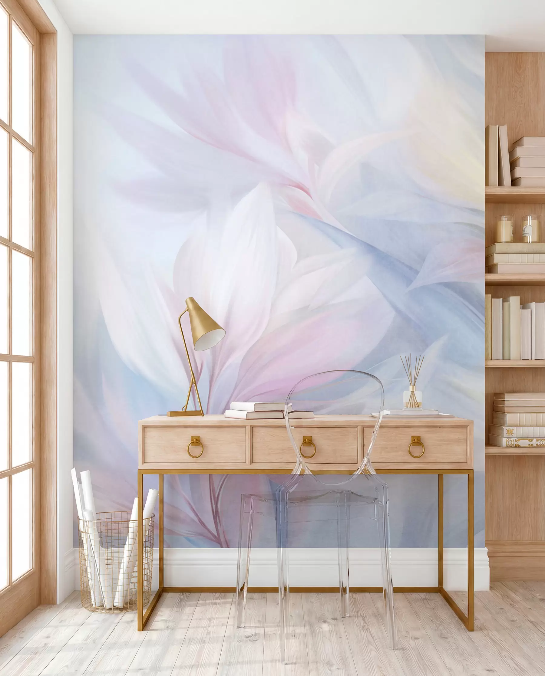 Fototapetai Plunksnos pastelės tonais w09634
