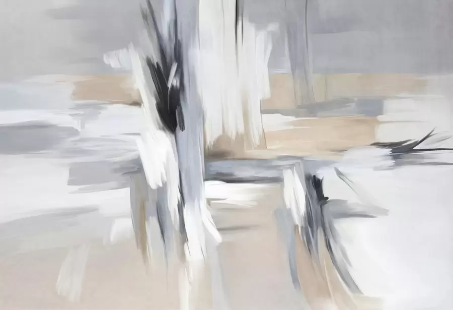 Fototapetai Abstraktus tekstūrinis tapybos stilius su balto, pilko ir smėlio atspalvių potėpiais w09651