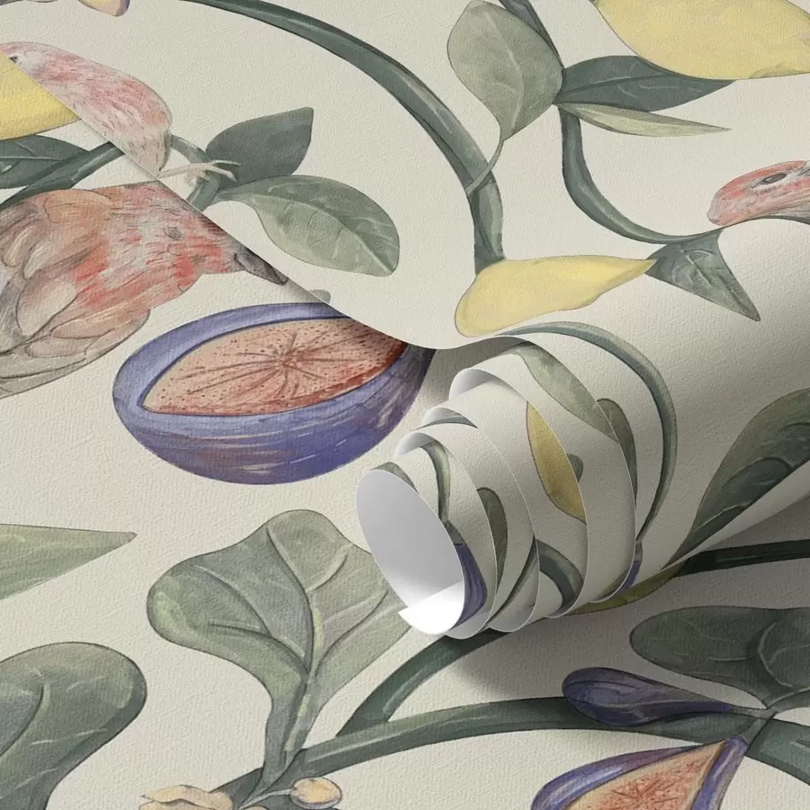 Fototapetai Paukščiai tarp lapų ir vaisių a01107