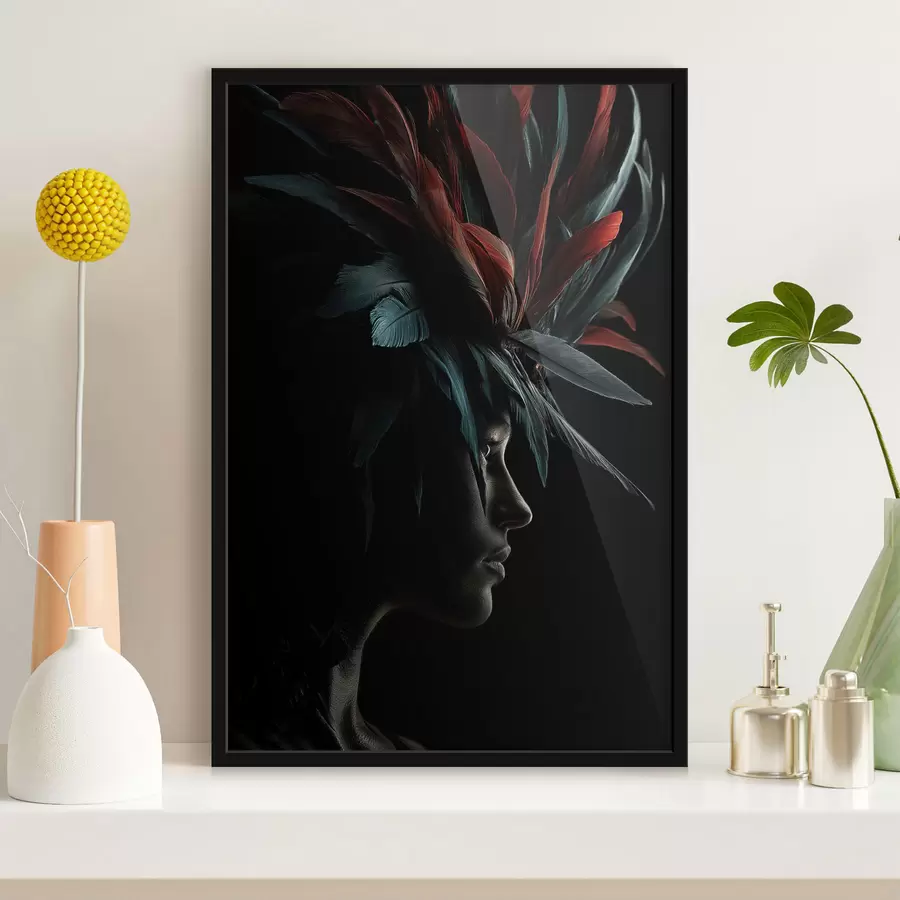 Fototapetai Portretas su plunksnomis f47735